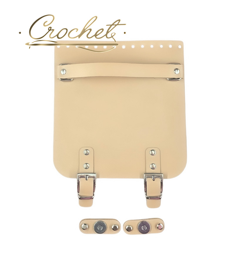 KLAPKA DO TOREBKI SKÓRZANA – CROCHET – 20x21cm RĄCZKA + 2 PASECZKI JASNY CAMEL OKUCIA SREBRNE IT3 KLAPKA DO TOREBKI SKÓRZANA - CROCHET - 20x21cm RĄCZKA + 2 PASECZKI JASNY CAMEL OKUCIA SREBRNE IT3 - obrazek 3