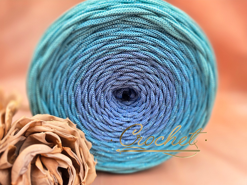 SZNUREK OMBRE POLIESTROWY 5mm – PŁASKI – AQUA GLOW + BŁYSZCZĄCA NIĆ 235m CROCHET SZNUREK OMBRE POLIESTROWY 5mm - PŁASKI - AQUA GLOW + BŁYSZCZĄCA NIĆ 235m CROCHET - obrazek 2