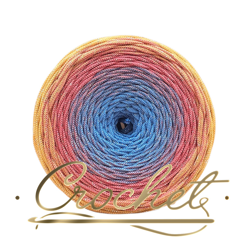 SZNUREK OMBRE POLIESTROWY 5mm – PŁASKI – CANDY GLOW + BŁYSZCZĄCA NIĆ 220m CROCHET SZNUREK OMBRE POLIESTROWY 5mm - PŁASKI - CANDY GLOW + BŁYSZCZĄCA NIĆ 220m CROCHET - obrazek 3