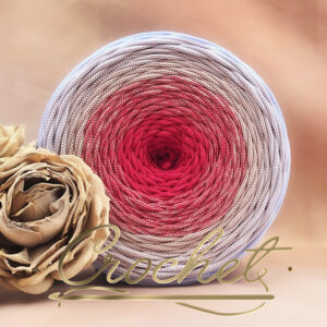 SZNUREK OMBRE POLIESTROWY 5mm – PŁASKI – ROSA FREDDA 250m CROCHET