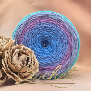 SZNUREK OMBRE POLIESTROWY 5mm – PŁASKI – BLU SERENO 250m CROCHET