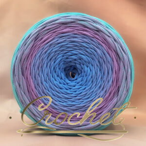 SZNUREK OMBRE POLIESTROWY 5mm – PŁASKI – BLU SERENO 250m CROCHET
