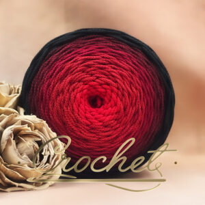 SZNUREK OMBRE POLIESTROWY 3mm – OKRĄGŁY – ! ASENARI – MAGIA ŻYWIOŁÓW – OGIEŃ – OBSIDIAN ROSE (3O) 325m CROCHET