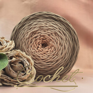 SZNUREK OMBRE POLIESTROWY 3mm – OKRĄGŁY – KAWOWA HARMONIA (3O) 325m CROCHET !!!2xłączenie NIE PRZESZKADZA W ROBÓTCE!!!