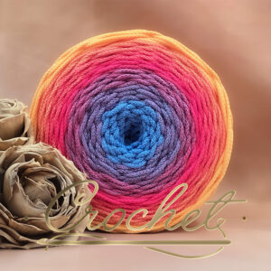 SZNUREK OMBRE POLIESTROWY 3mm – OKRĄGŁY – FUCSIA BLU (3O) 300m CROCHET