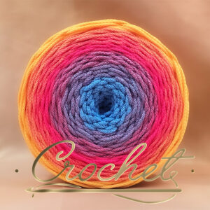 SZNUREK OMBRE POLIESTROWY 3mm – OKRĄGŁY – FUCSIA BLU (3O) 300m CROCHET