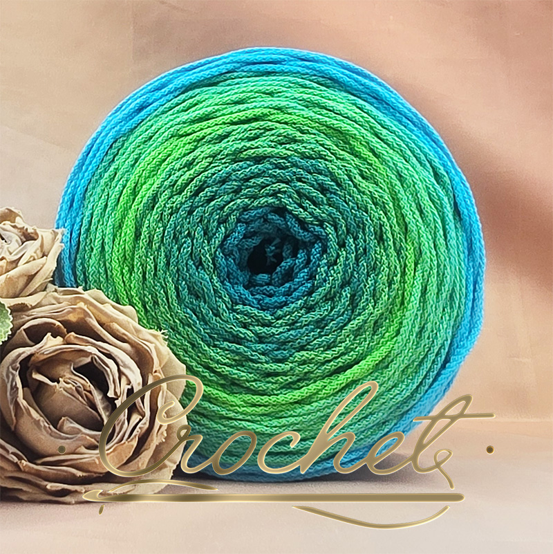 SZNUREK OMBRE POLIESTROWY 3mm – OKRĄGŁY – BREZZA MARINA (3O) 325m CROCHET !!!2xłączenie NIE PRZESZKADZA W ROBÓTCE!!! sznurek poliestrowy okrągły pleciony ombre brezza marina zieleń morska soczysta pistacja błękitny