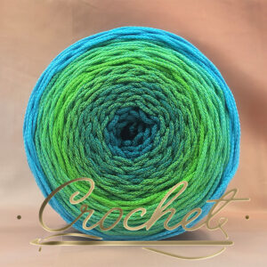 SZNUREK OMBRE POLIESTROWY 3mm – OKRĄGŁY – BREZZA MARINA (3O) 325m CROCHET !!!2xłączenie NIE PRZESZKADZA W ROBÓTCE!!!
