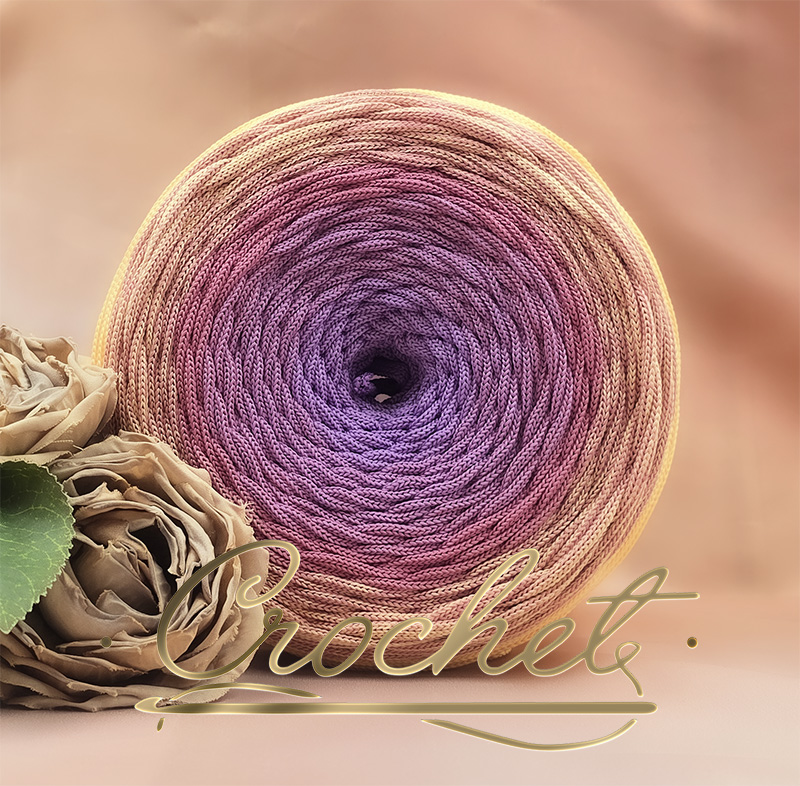 SZNUREK OMBRE POLIESTROWY 5mm – PŁASKI – DODATKOWY MELANŻ 290m CROCHET sznurek ombre poliestrowy 5mm płaski ombre podwójny melanż