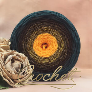 SZNUREK OMBRE POLIESTROWY 5mm – PŁASKI – SUNFLOWER GLOW 250m – CROCHET