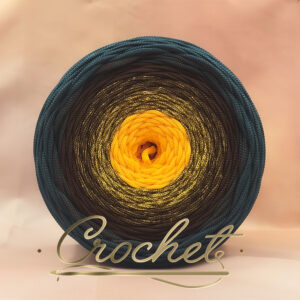 SZNUREK OMBRE POLIESTROWY 5mm – PŁASKI – SUNFLOWER GLOW 250m – CROCHET