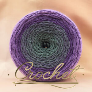 SZNUREK OMBRE POLIESTROWY 5mm – PŁASKI – ARMONIA SALVIA 250m CROCHET