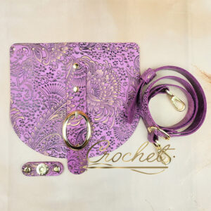 ZESTAW SKÓRZANY OZDOBNE WZORKI – CROCHET – 20x18cm KLAMRA ZŁOTY PRINT OKUCIA ZŁOTE IT zestaw 2 – ORCHID EDITION