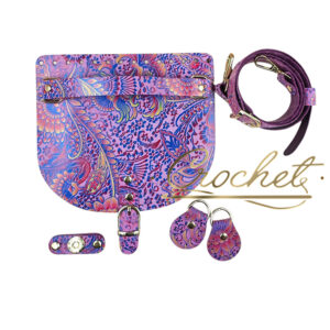 ZESTAW SKÓRZANY OZDOBNY WZORKI – 20x18cm RĄCZKA CHABROWO CZERWONY PRINT OKUCIA SREBRNE IT4 – ORCHID EDITION