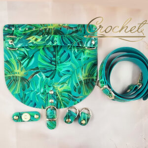 ZESTAW SKÓRZANY OZDOBNE WZORKI – CROCHET MATCH/LAGUNA – 20x18cm RĄCZKA MONSTERA MOCOWANIA ŚRUBKI OKUCIA ZŁOTE IT4 – LAGOON EDITION