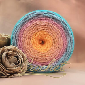 SZNUREK OMBRE POLIESTROWY 5mm – PŁASKI – LAGUNA PASTELLO 230m CROCHET