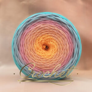 SZNUREK OMBRE POLIESTROWY 5mm – PŁASKI – LAGUNA PASTELLO 230m CROCHET