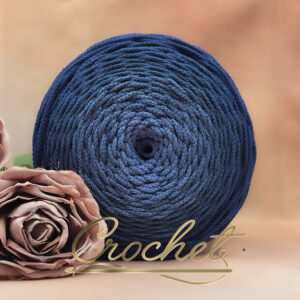 SZNUREK OMBRE POLIESTROWY 3mm – OKRĄGŁY – DENIM OMBRE (3O) 330m CROCHET