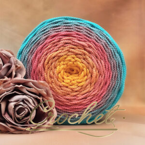 SZNUREK OMBRE POLIESTROWY 3mm – OKRĄGŁY – HERBACIANA LAGUNA (3O) 295m CROCHET