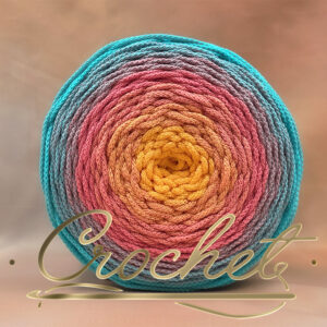 SZNUREK OMBRE POLIESTROWY 3mm – OKRĄGŁY – HERBACIANA LAGUNA (3O) 295m CROCHET