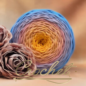 SZNUREK OMBRE POLIESTROWY 3mm – OKRĄGŁY – FIORI PASTELLO (3O) 275m CROCHET !!!3xłączenie + krótszy zew. kolor NIE PRZESZKADZA W ROBÓTCE!!!