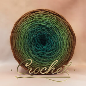 SZNUREK OMBRE POLIESTROWY 3mm – OKRĄGŁY – LEŚNE KIWI (3O) 325m CROCHET