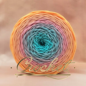 SZNUREK OMBRE POLIESTROWY 3mm – OKRĄGŁY – KWIATOWA LAGUNA (3O) 290m CROCHET