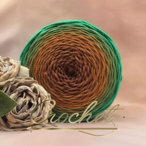 SZNUREK OMBRE POLIESTROWY 3mm – OKRĄGŁY – HONEY MOSS (3O) 290m CROCHET
